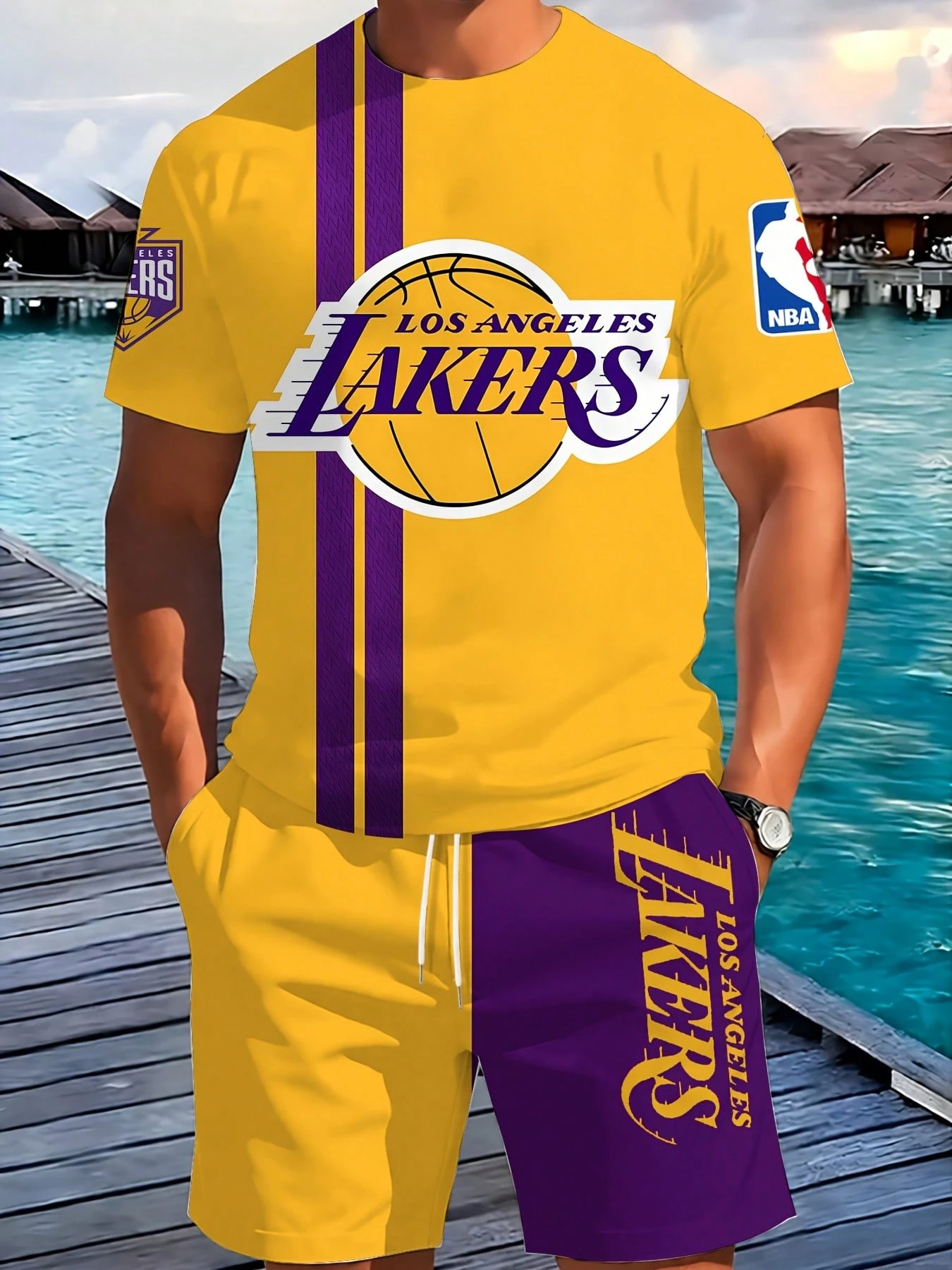 Los Angeles Lakers-T-Shirt And Shorts Set