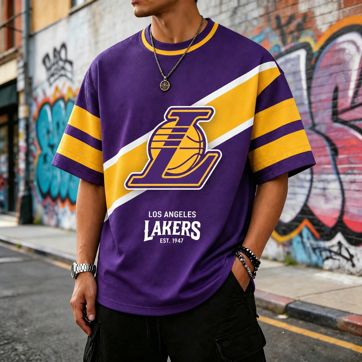 Lakers basketball-themed Tee