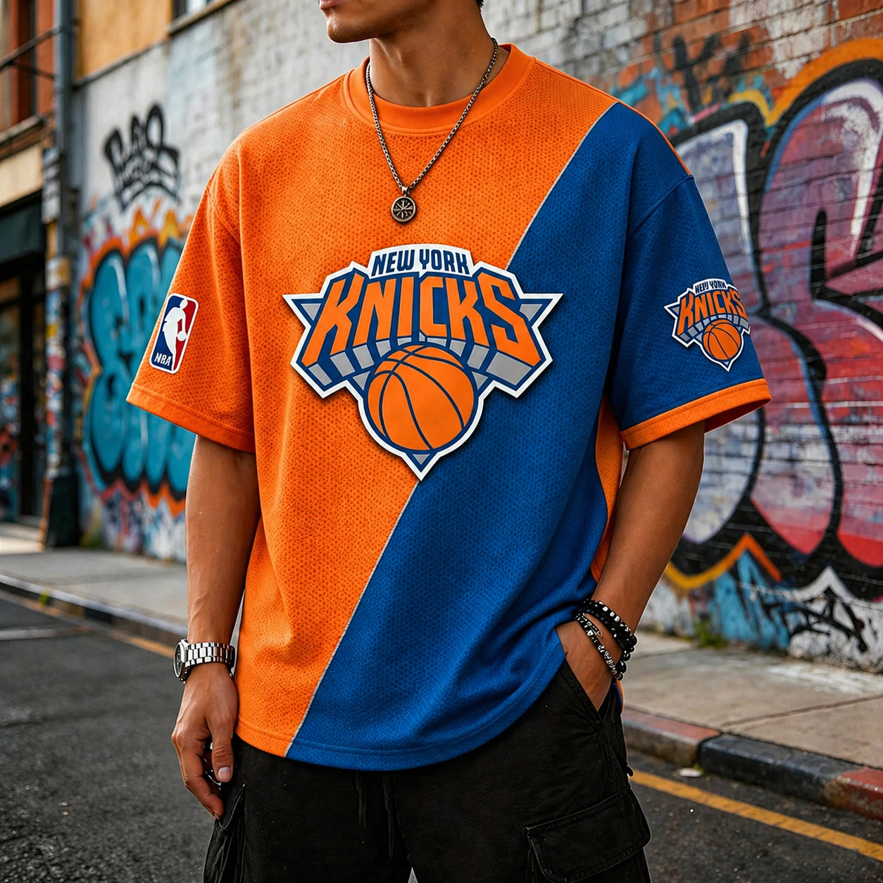 Knicks color-blocked basketball Tee