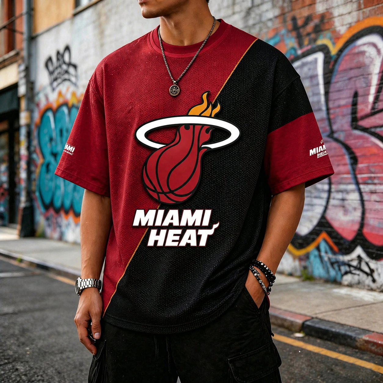 Miami Heat basketball-themed Tee