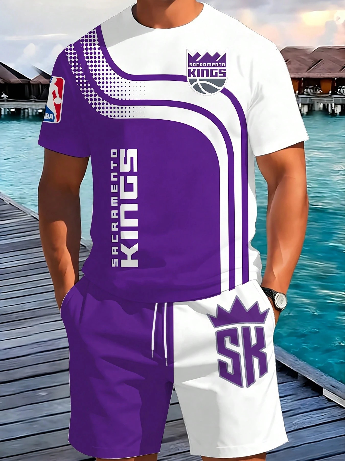 Sacramento Kings-T-Shirt And Shorts Set