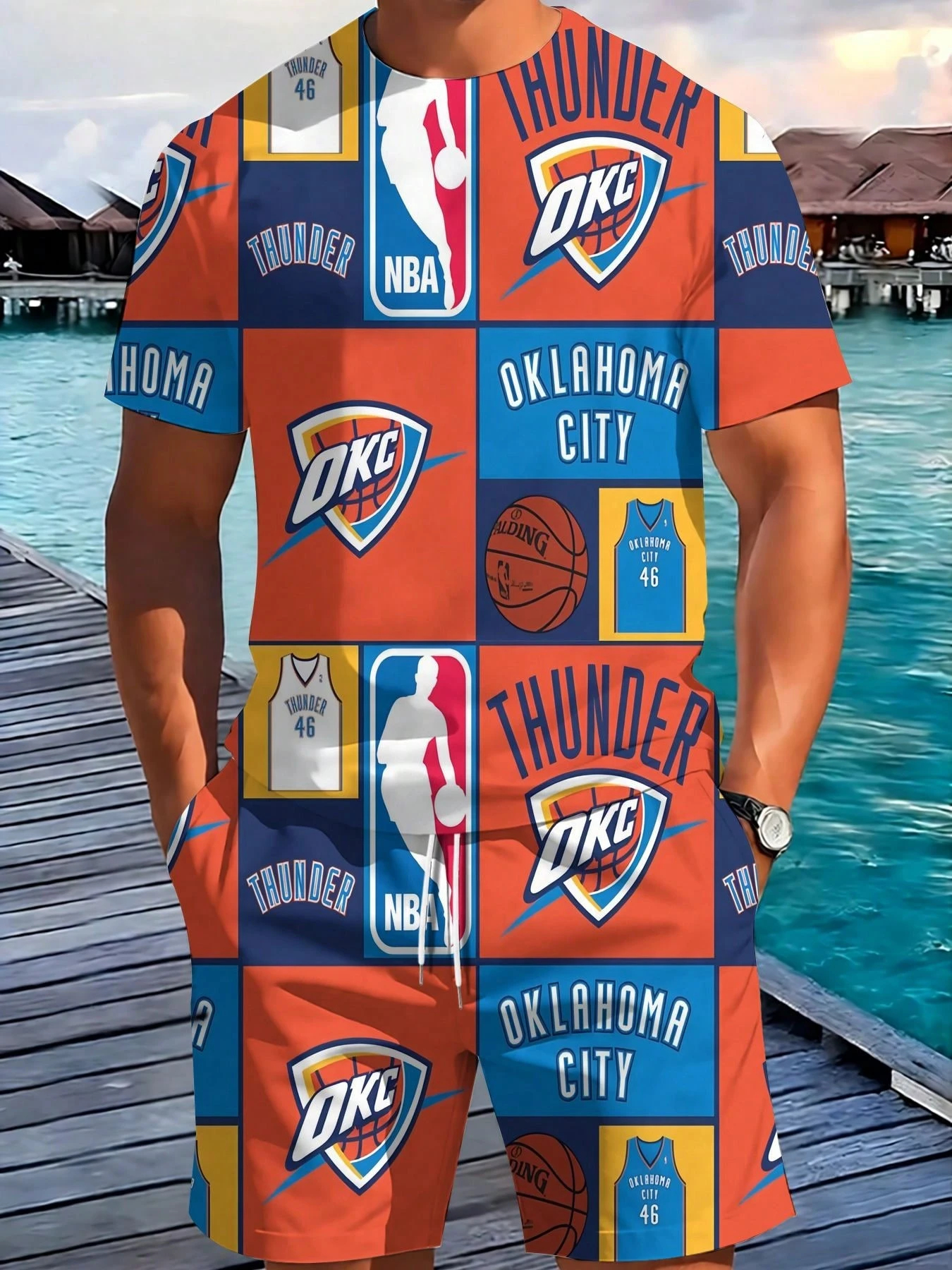 Oklahoma City Thunder-T-Shirt And Shorts Set