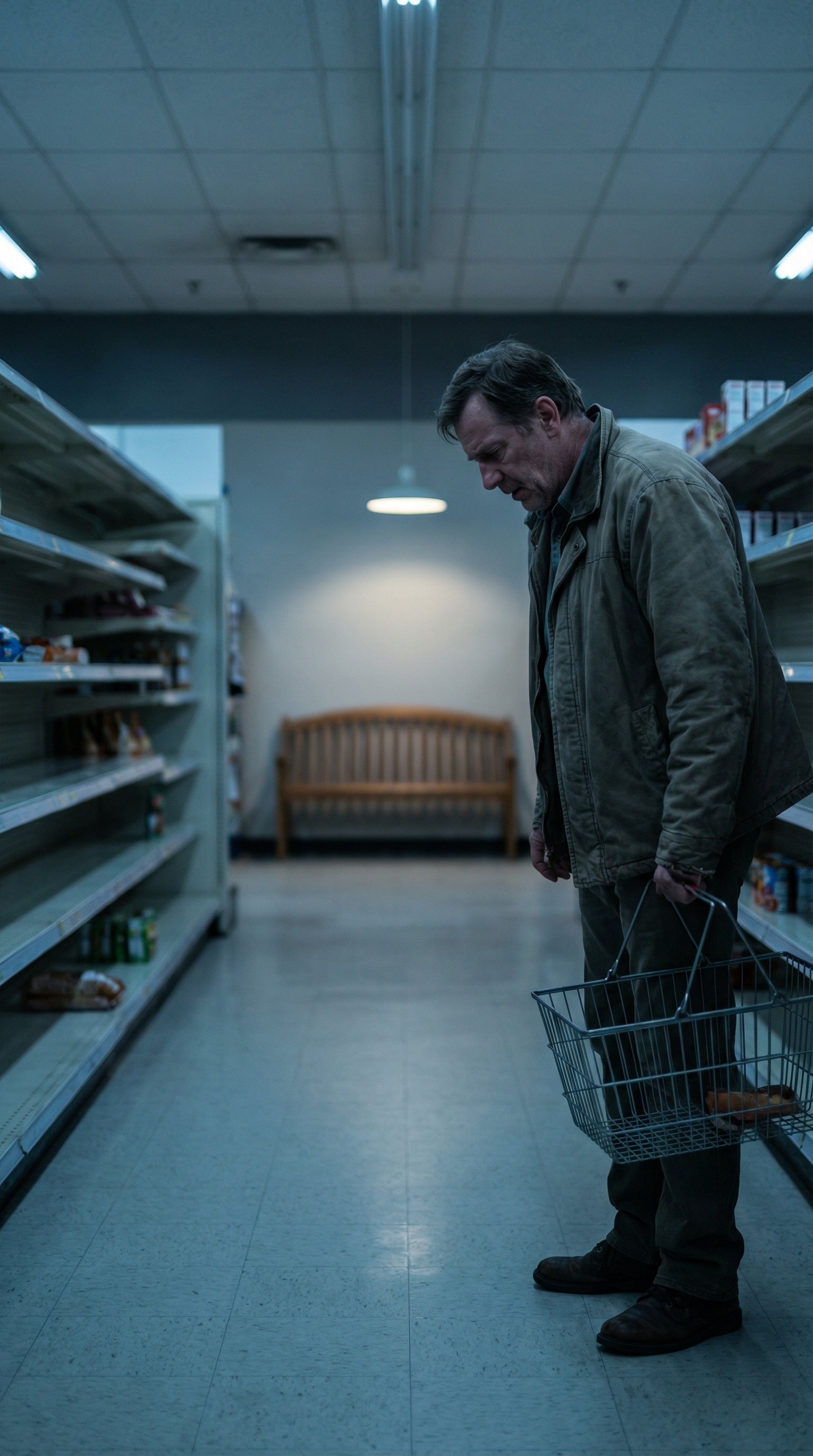 Man in grocery store aisle
