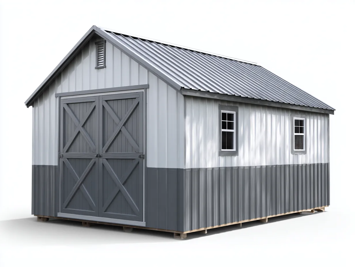 Abri de jardin en métal 240x180x210 cm - blanc et gris - style moderne pour extérieur-Havengohome