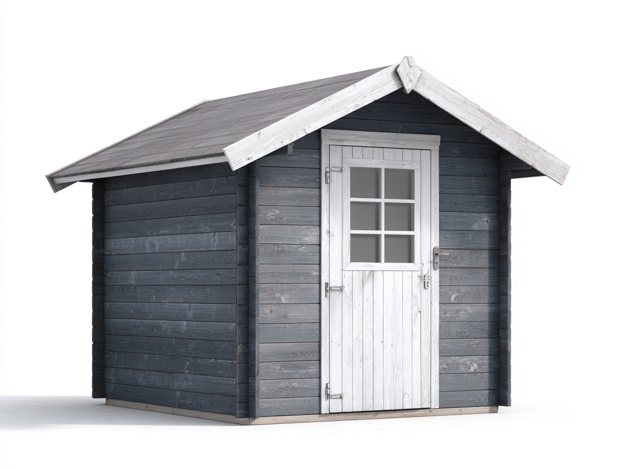 Abri de jardin en bois 200x150x210 cm - bleu gris-blanc - style classique pour extérieur-Havengohome