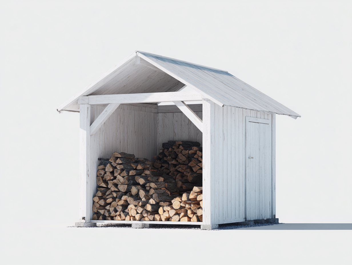 Abri à bûches en bois 180x70x180 cm - blanc - style rustique extérieur-Havengohome