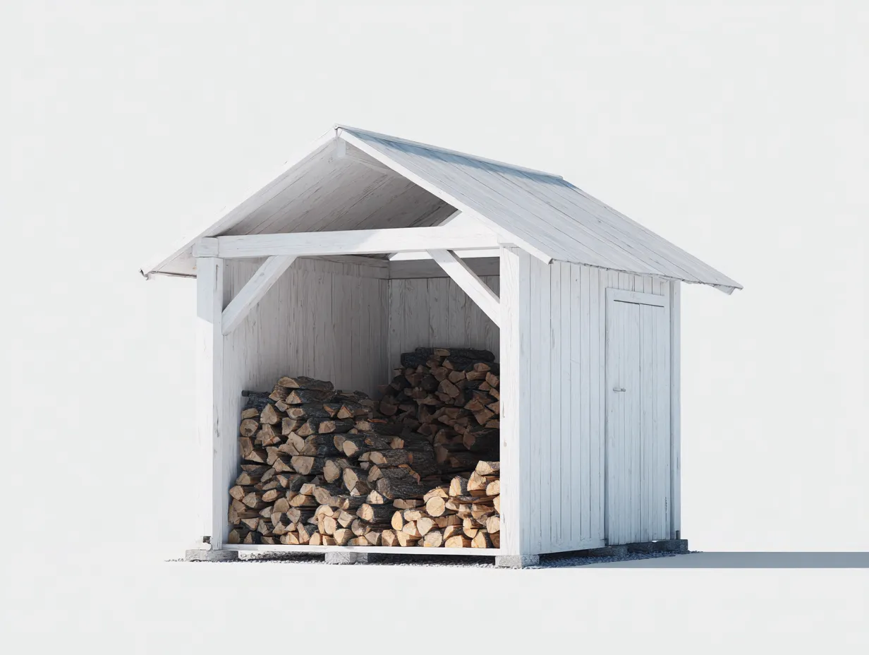 Abri à bûches en bois 180x70x180 cm - blanc - style rustique extérieur-Havengohome