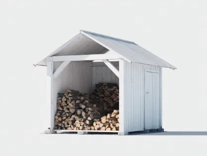 Abri à bûches en bois 180x70x180 cm - blanc - style rustique extérieur-Havengohome