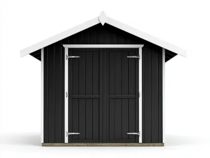 Abri de jardin en bois 220x180x215 cm - noir-blanc - style classique pour extérieur-Havengohome