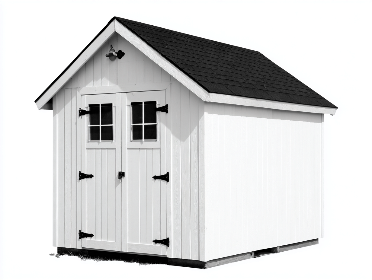 Abri de jardin en bois 200x150x210 cm - blanc - style classique extérieur-Havengohome