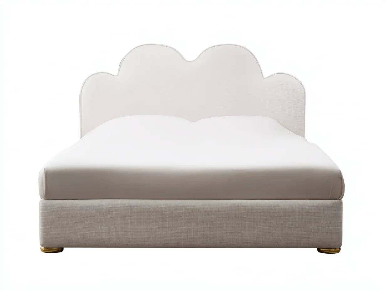 Doppelbett-Stoff-214x182x118 cm-Cremeweiß-Elegant-Sofamypad