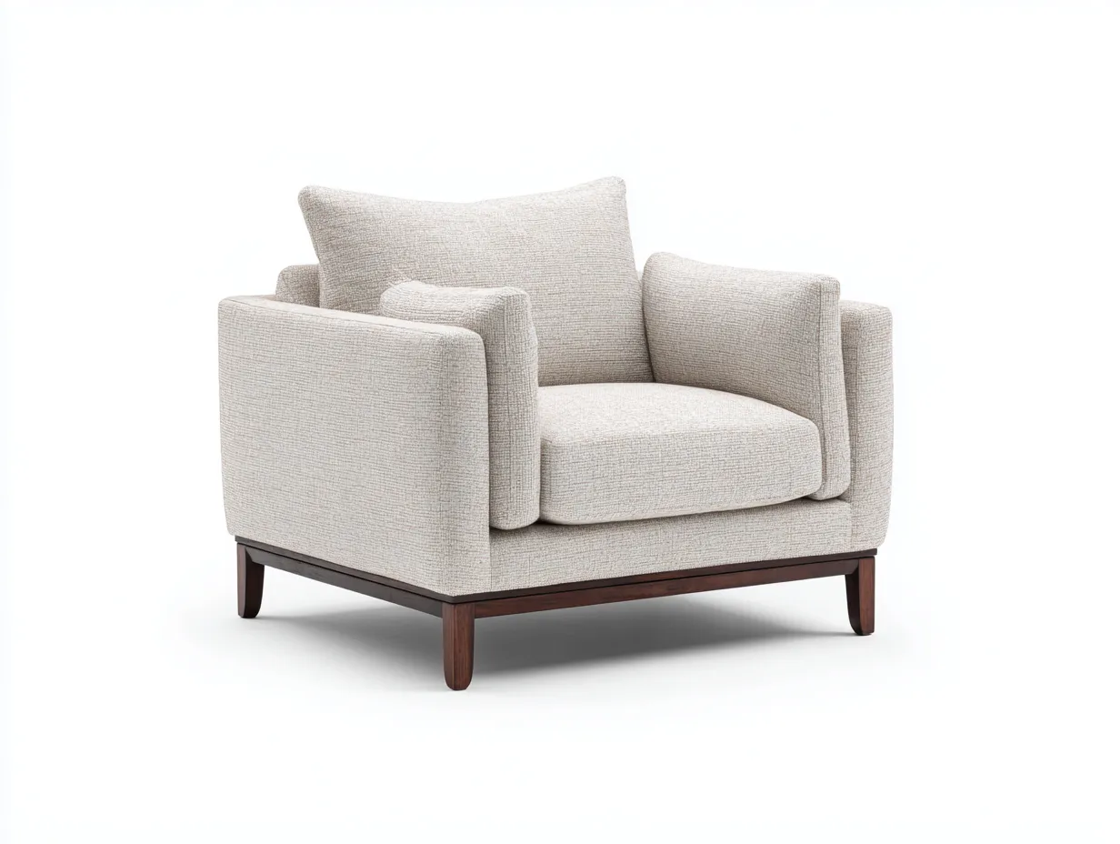 Stoffsessel - Stoff-Holz - 84x82x78 cm - Beige - Moderner Wohnstil-Sofamypad