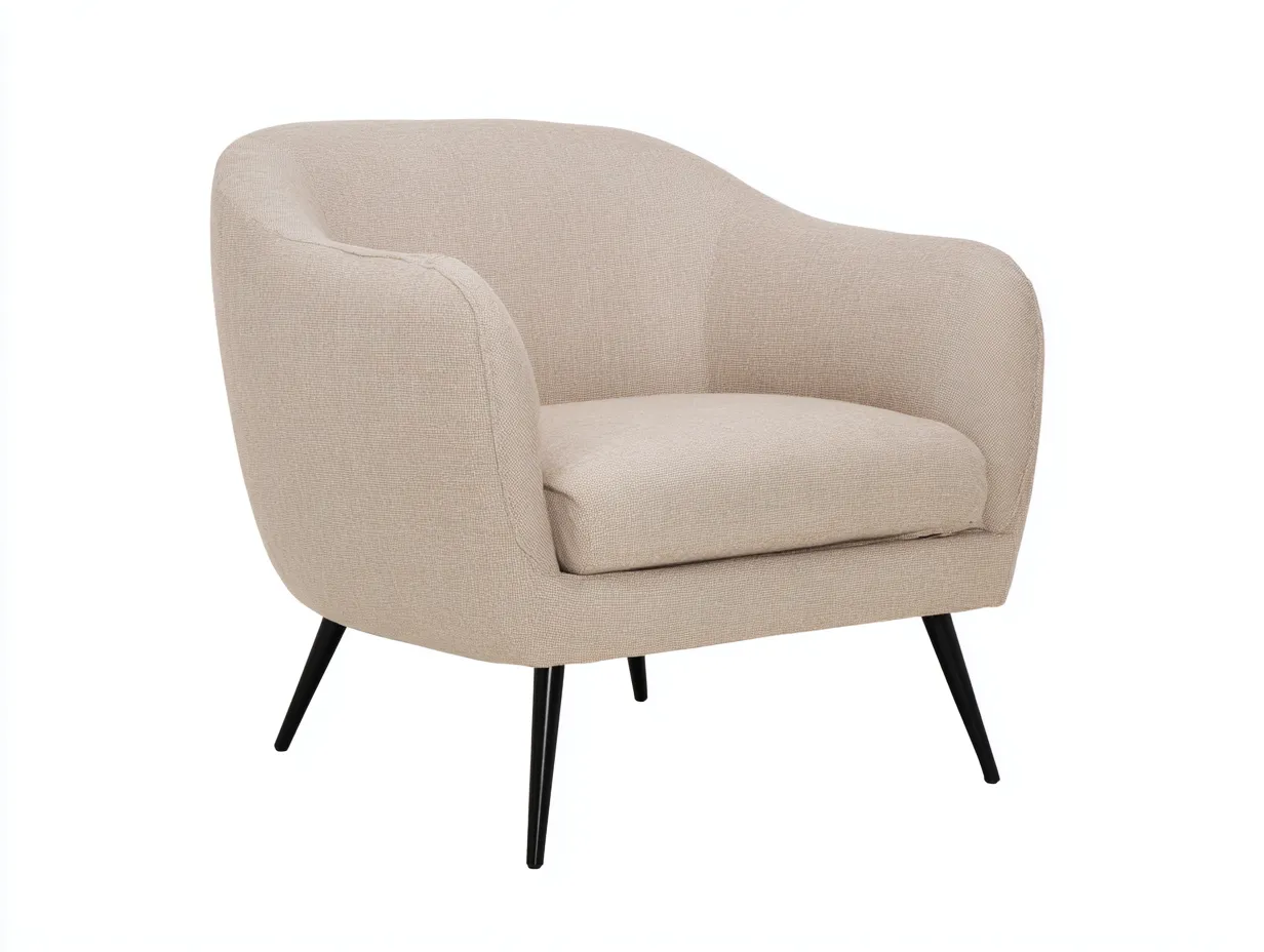 Stoffsessel - Stoff-Metall - 82x78x80 cm - Beige - Moderner Lounge Stil-Sofamypad