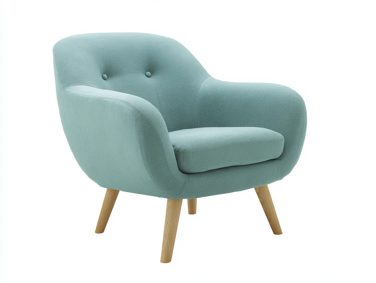 Stoffsessel - Stoff-Holz - 83x79x81 cm - Türkis - Skandinavischer Modern Stil-Sofamypad