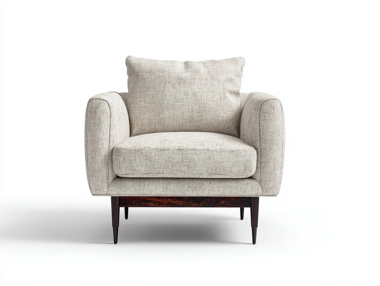 Stoffsessel - Stoff-Holz - 85x83x82 cm - Beige - Moderner Komfortstil-Sofamypad