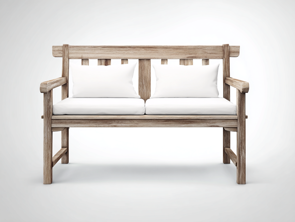 Banc de jardin en bois 120x60x90 cm - bois naturel - style rustique extérieur-Roomuphut