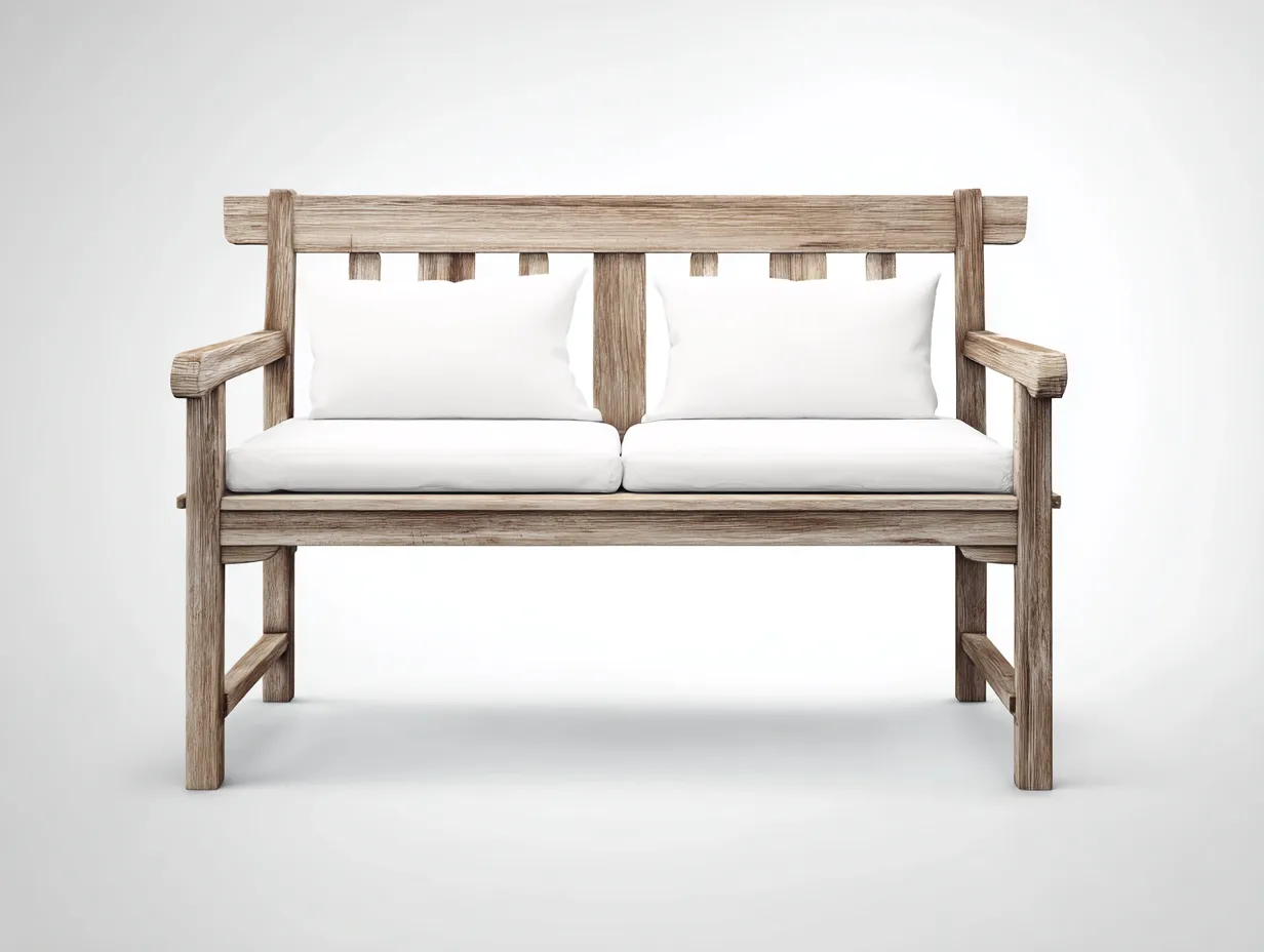 Banc de jardin en bois 120x60x90 cm - bois naturel - style rustique extérieur-Roomuphut