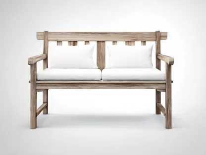 Banc de jardin en bois 120x60x90 cm - bois naturel - style rustique extérieur-Roomuphut