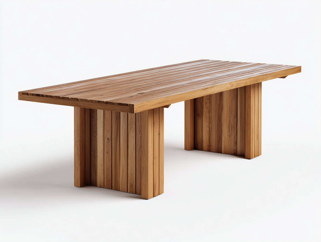 Table de jardin bois massif rectangulaire 200x90x75 cm - bois naturel - style contemporain extérieur-Roomuphut
