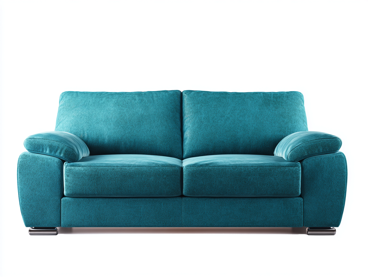 Canapé 2 places tissu 170x90x85 cm - bleu canard - design contemporain-Roomuphut