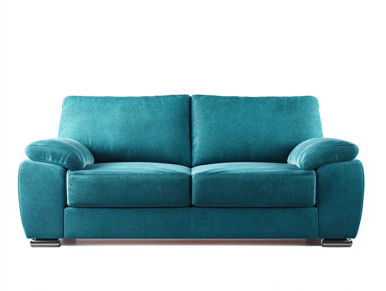 Canapé 2 places tissu 170x90x85 cm - bleu canard - design contemporain-Roomuphut