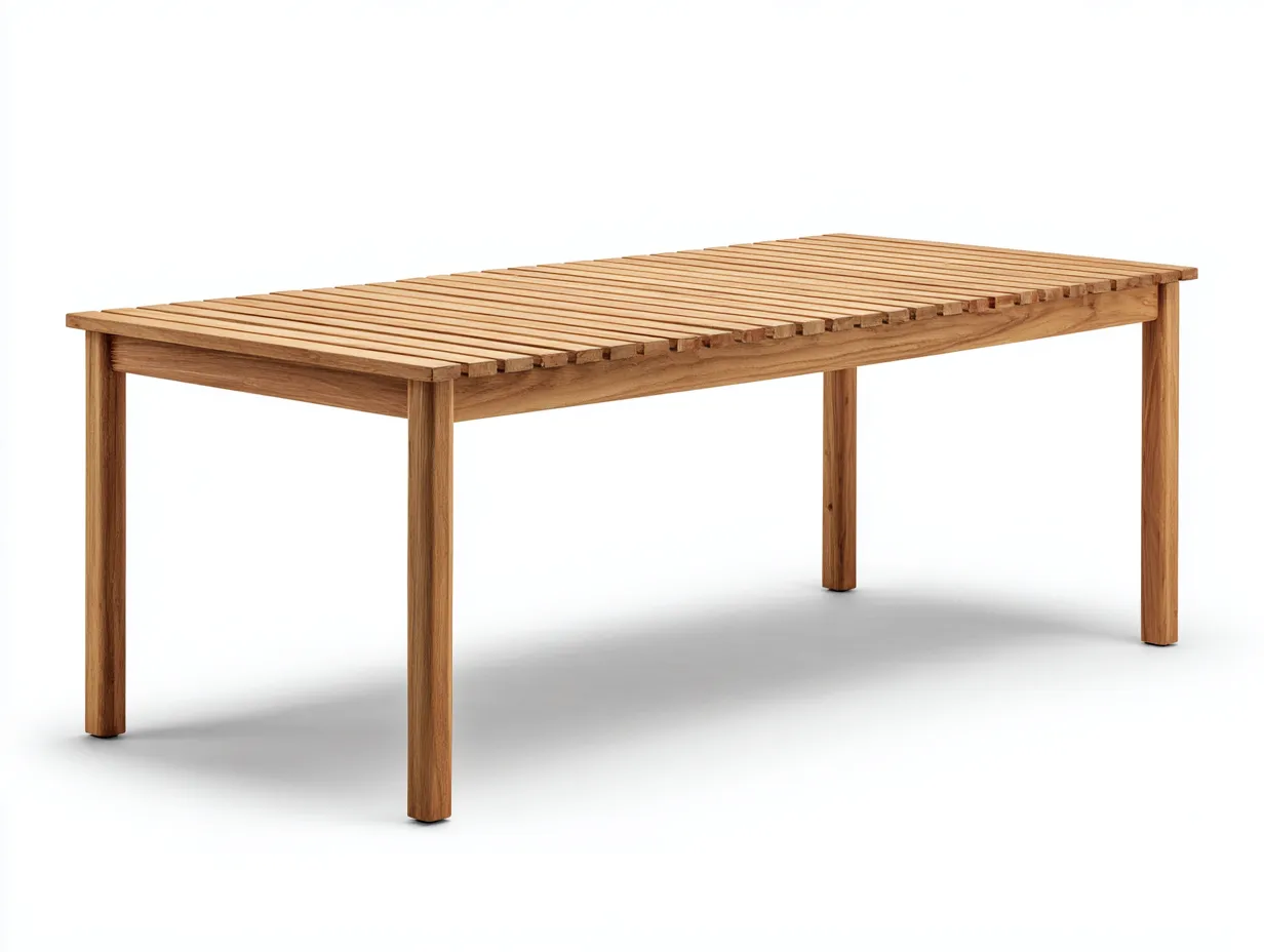 Table de jardin en bois 180x90x75 cm - bois naturel - style moderne extérieur-Roomuphut
