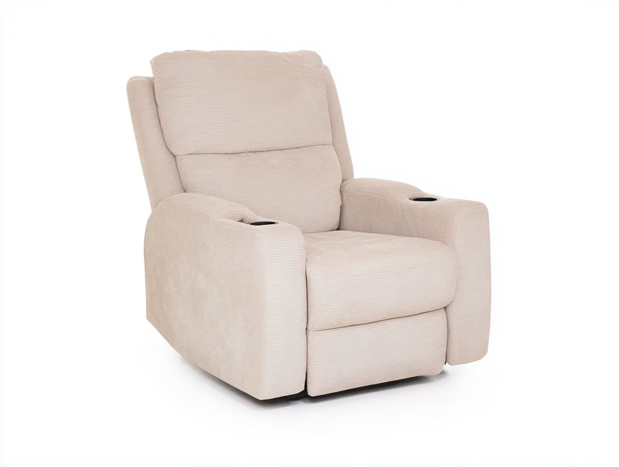 Fauteuil relax en tissu 95x90x105 cm - beige - confort moderne pour salon-Roomuphut