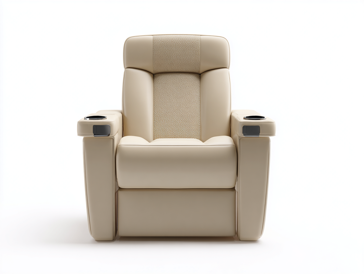 Fauteuil relax revêtement synthétique 90x95x105 cm - beige - confort détente-Roomuphut