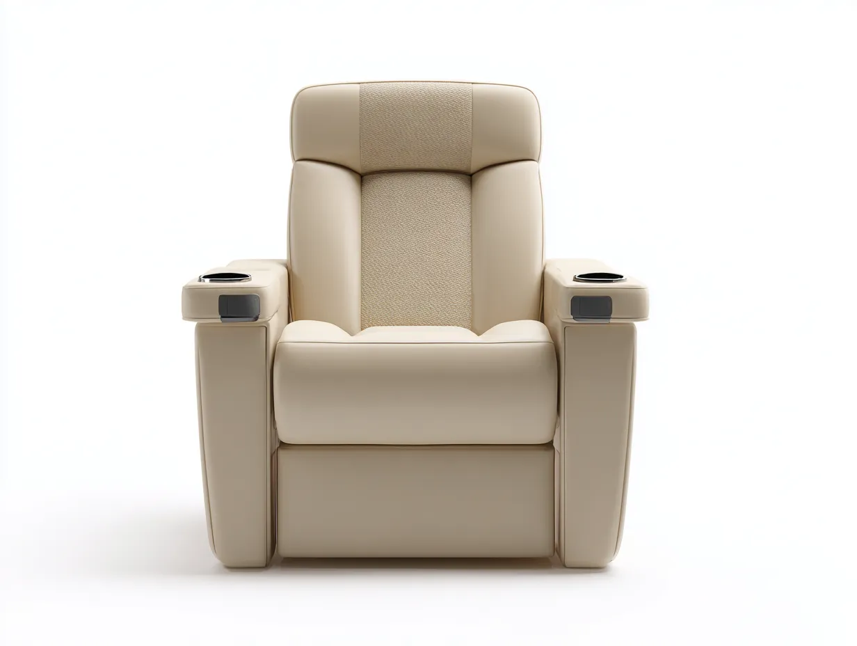 Fauteuil relax revêtement synthétique 90x95x105 cm - beige - confort détente-Roomuphut