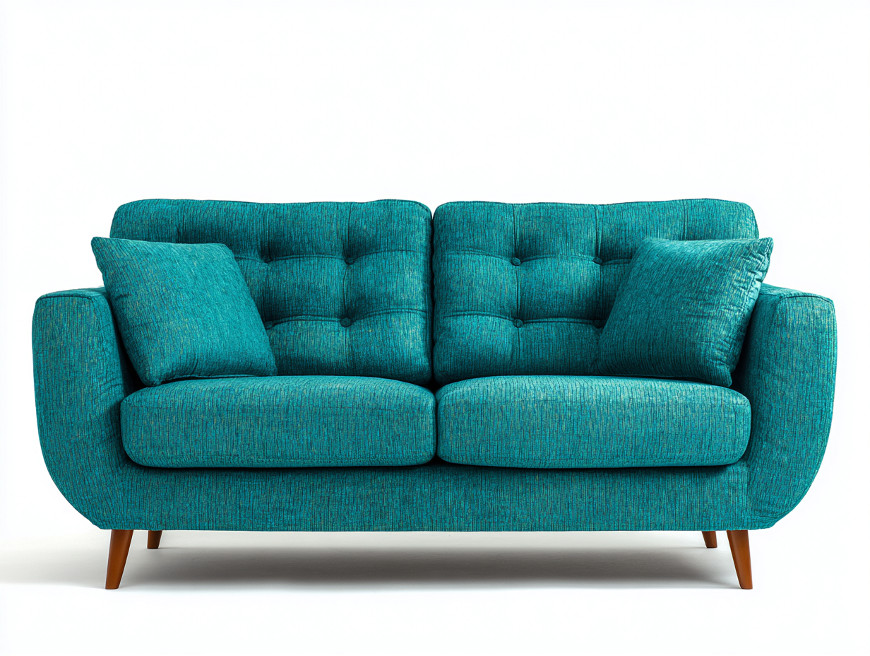 Canapé 2 places en tissu rembourré 170x95x85 cm - Bleu canard - Design moderne-Roomuphut