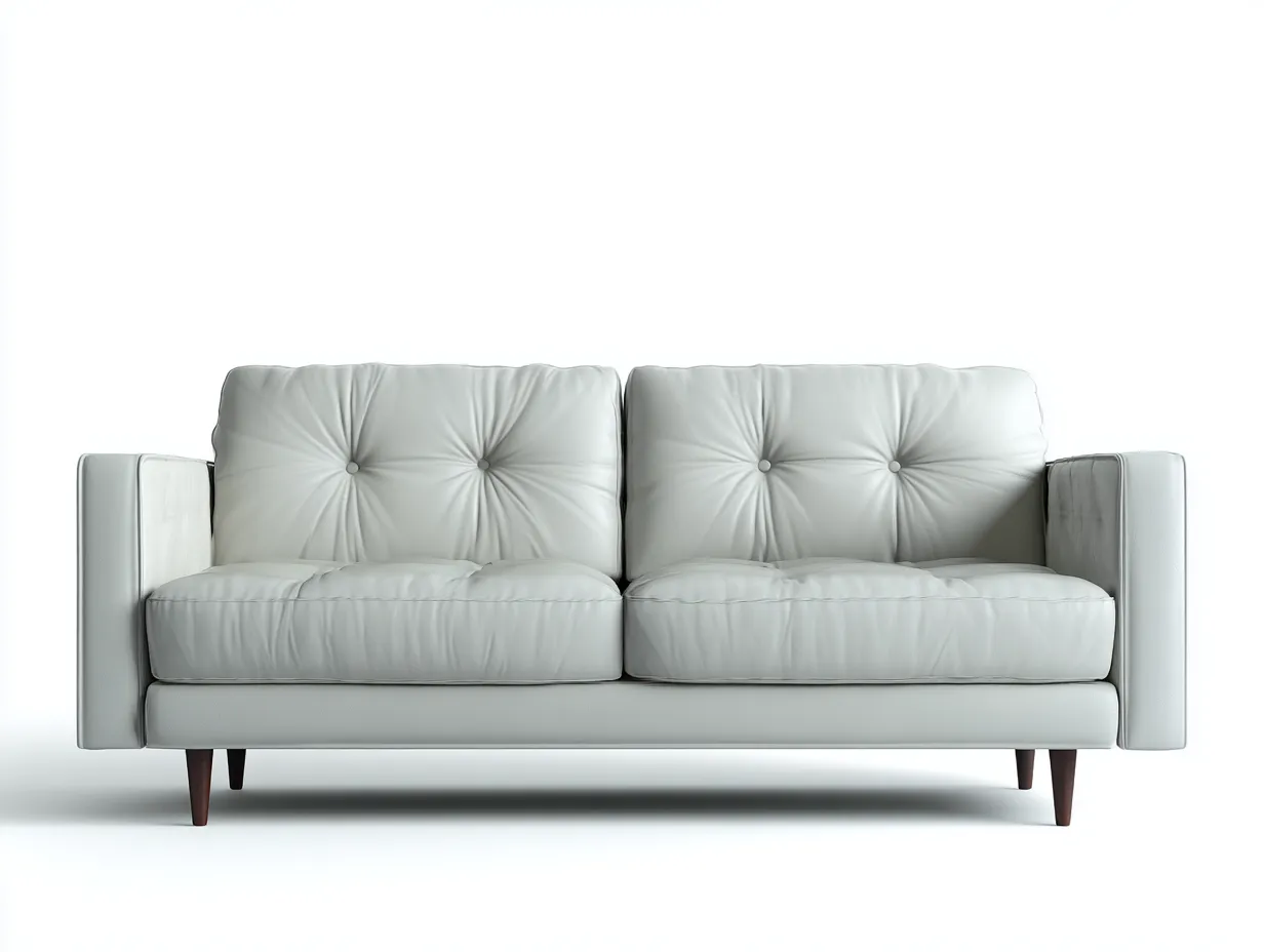 Canapé 2 places en tissu rembourré 160x90x85 cm - Gris clair - Design contemporain-Roomuphut