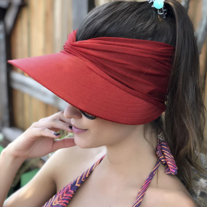 Womens Sun Visor Hat Wide Brim Summer Sun Hats UPF 50+ UV Protection Beach Hats Foldable Golf Visor for Women