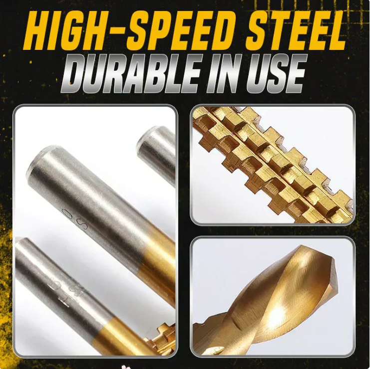 ⚙️ Twist Drill Bit Set – High-Speed Steel, Titanium-Coated & Multi-Material Ready 🧰