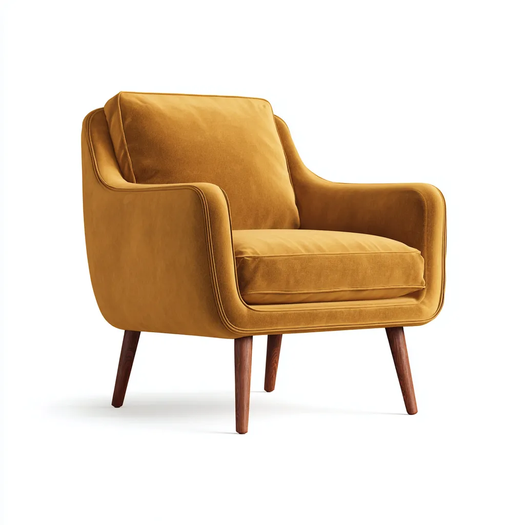 Sessel-Samt-Holz-85x80x88cm-Gelb-Modern-Sofauply