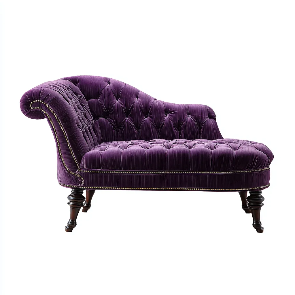 Chaiselongues - Stoff-Holz - 166x73x83 cm - Violett - Klassischer Stil-Sofauply