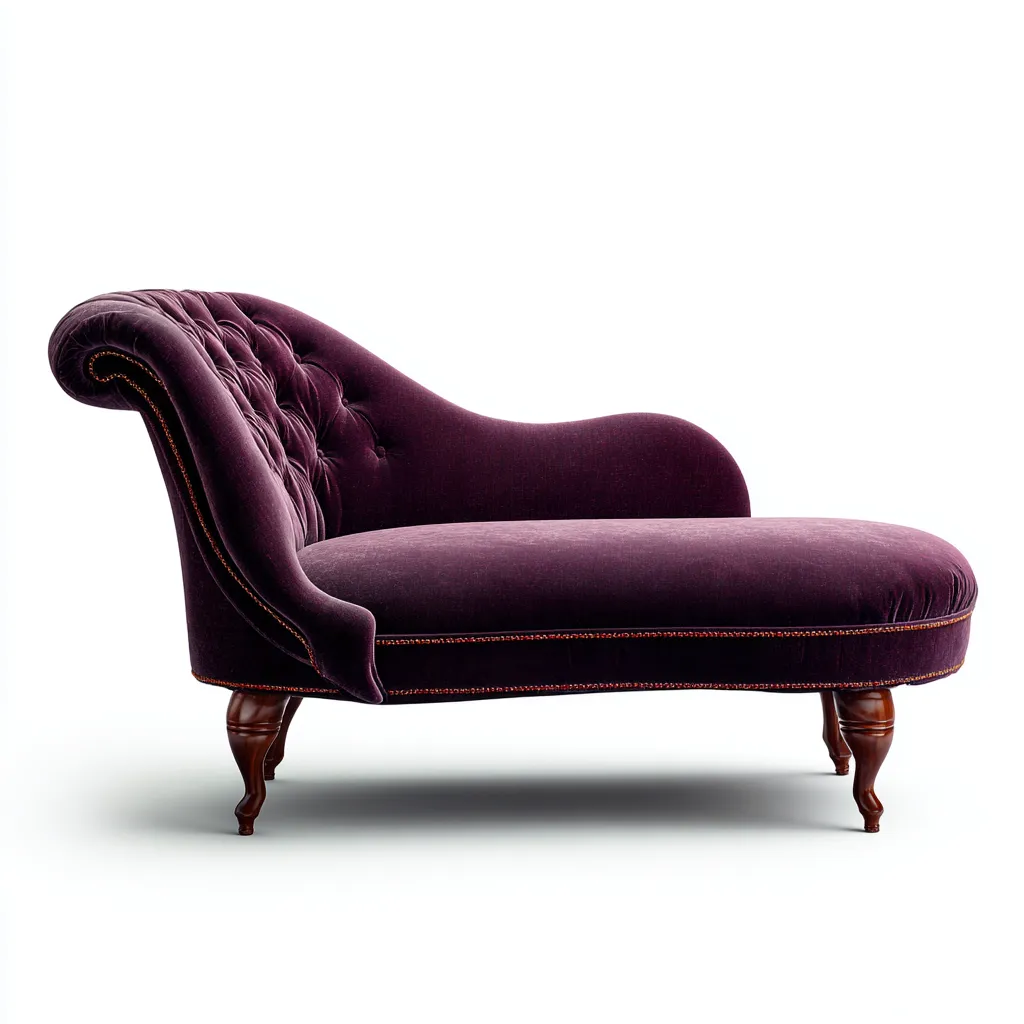 Chaiselongues - Stoff-Holz - 164x72x82 cm - Dunkelviolett - Klassischer Stil-Sofauply