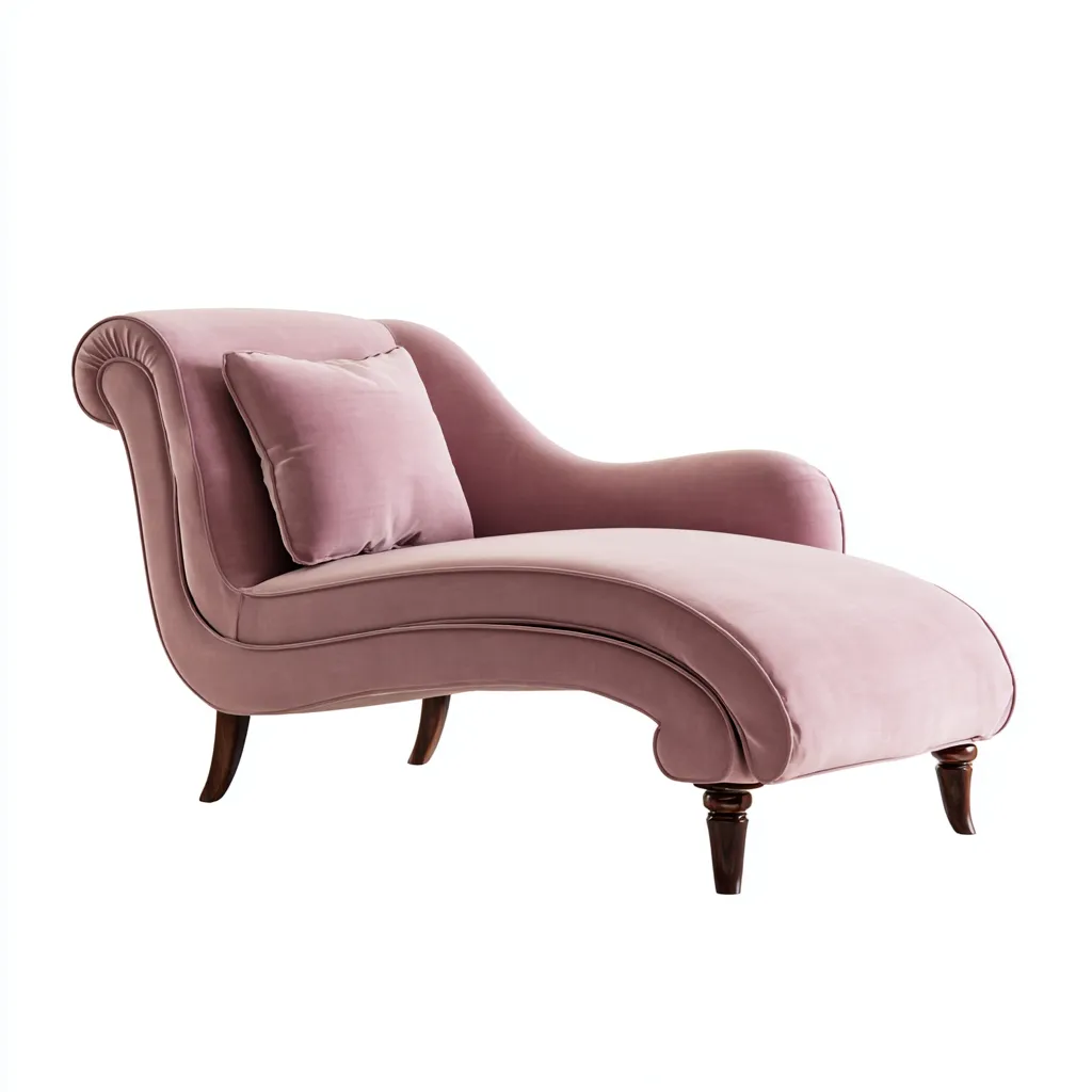 Chaiselongues - Stoff-Holz - 165x73x84 cm - Rosa - Klassischer Stil-Sofauply