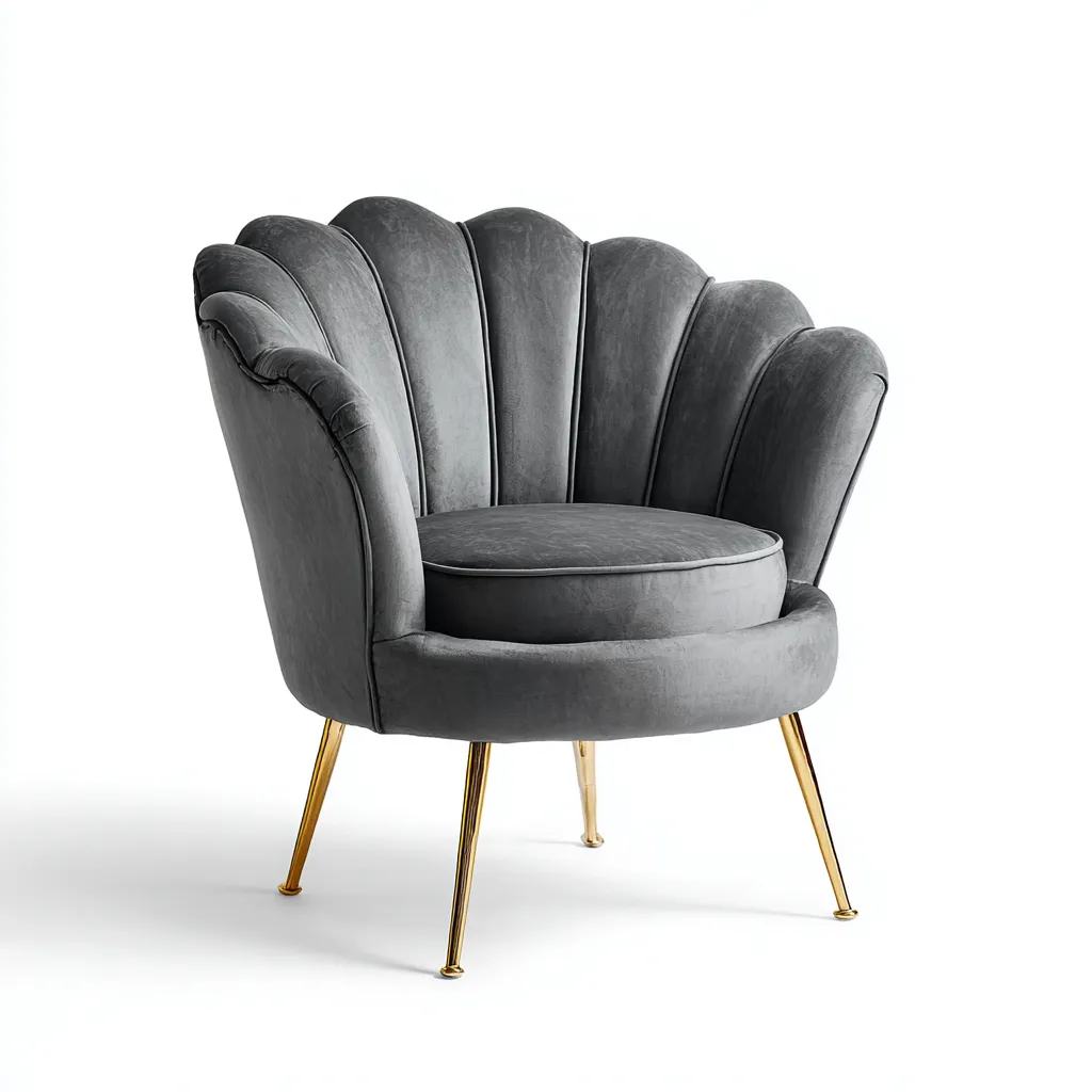 Sessel-Samt-Metall-74x72x79cm-Dunkelgrau-ArtDeco-Sofauply