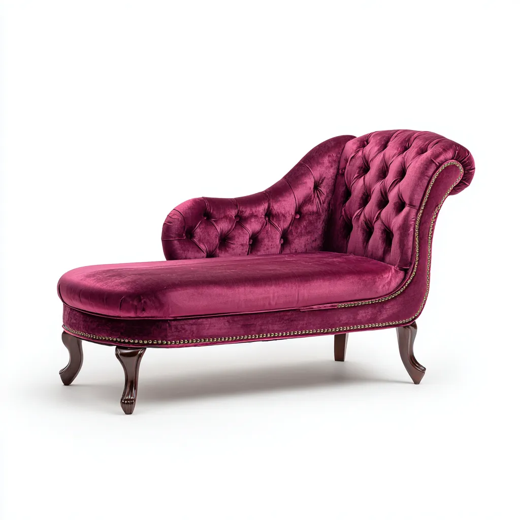 Chaiselongues - Stoff-Holz - 167x74x84 cm - Magenta - Klassischer Stil-Sofauply