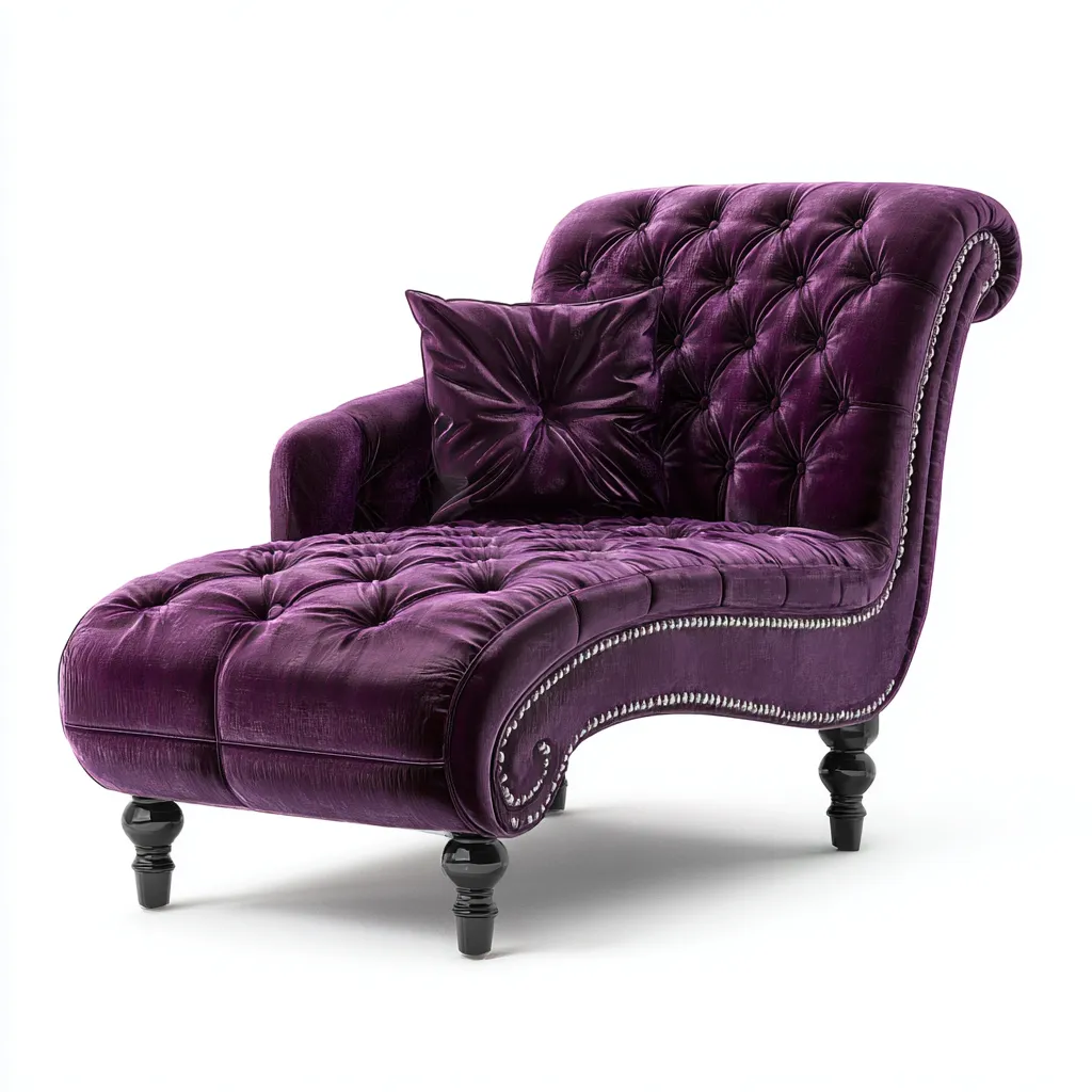 Chaiselongues - Stoff-Holz - 156x71x80 cm - Violett - Klassischer Stil-Sofauply