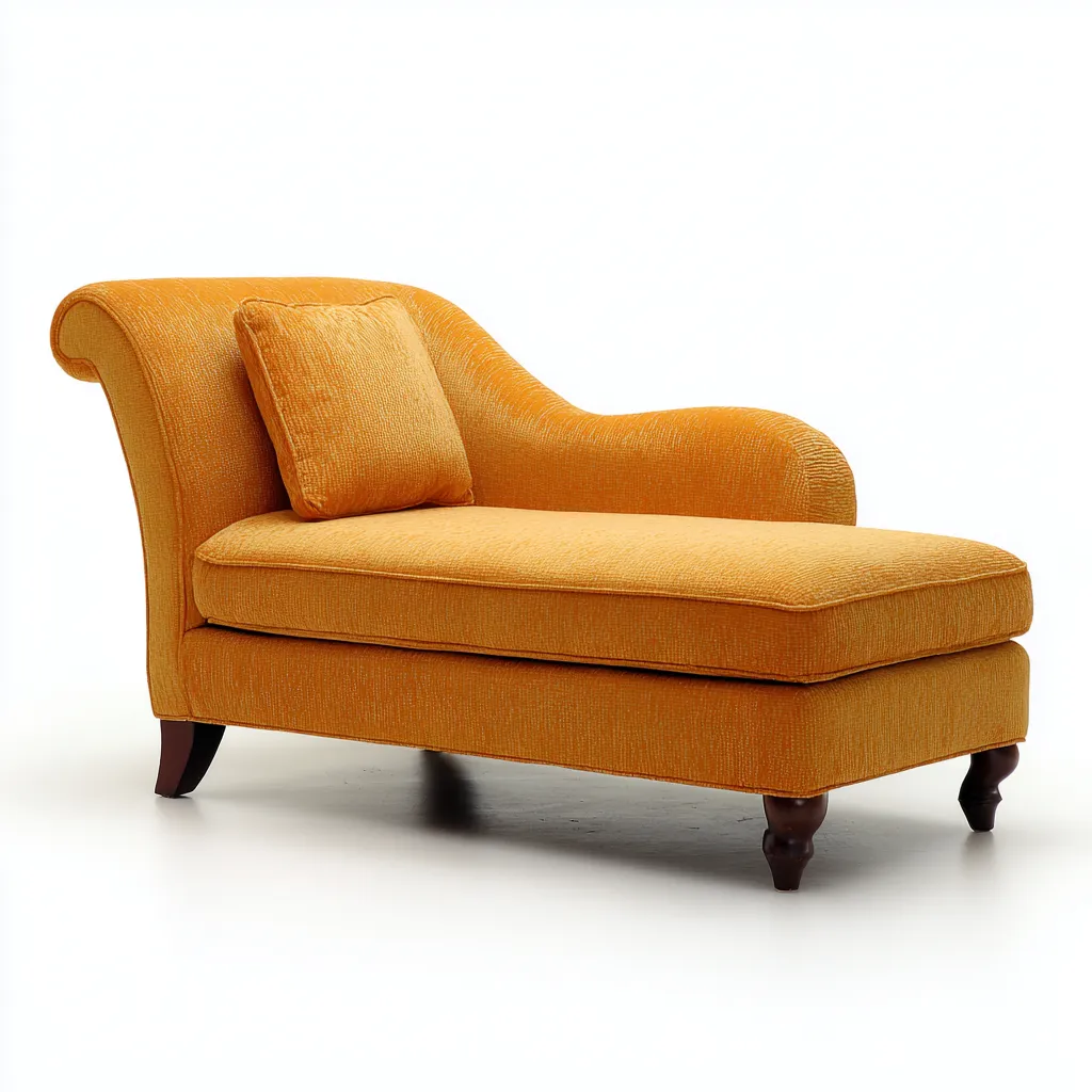 Chaiselongues - Stoff-Holz - 163x72x83 cm - Orange - Klassischer Stil-Sofauply