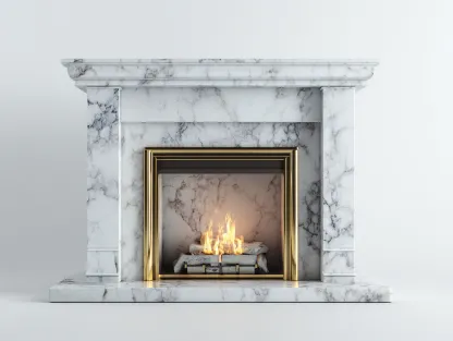 Cheminée électrique décorative effet marbre 120x30x100 cm - blanc - style classique-Oakgetshop