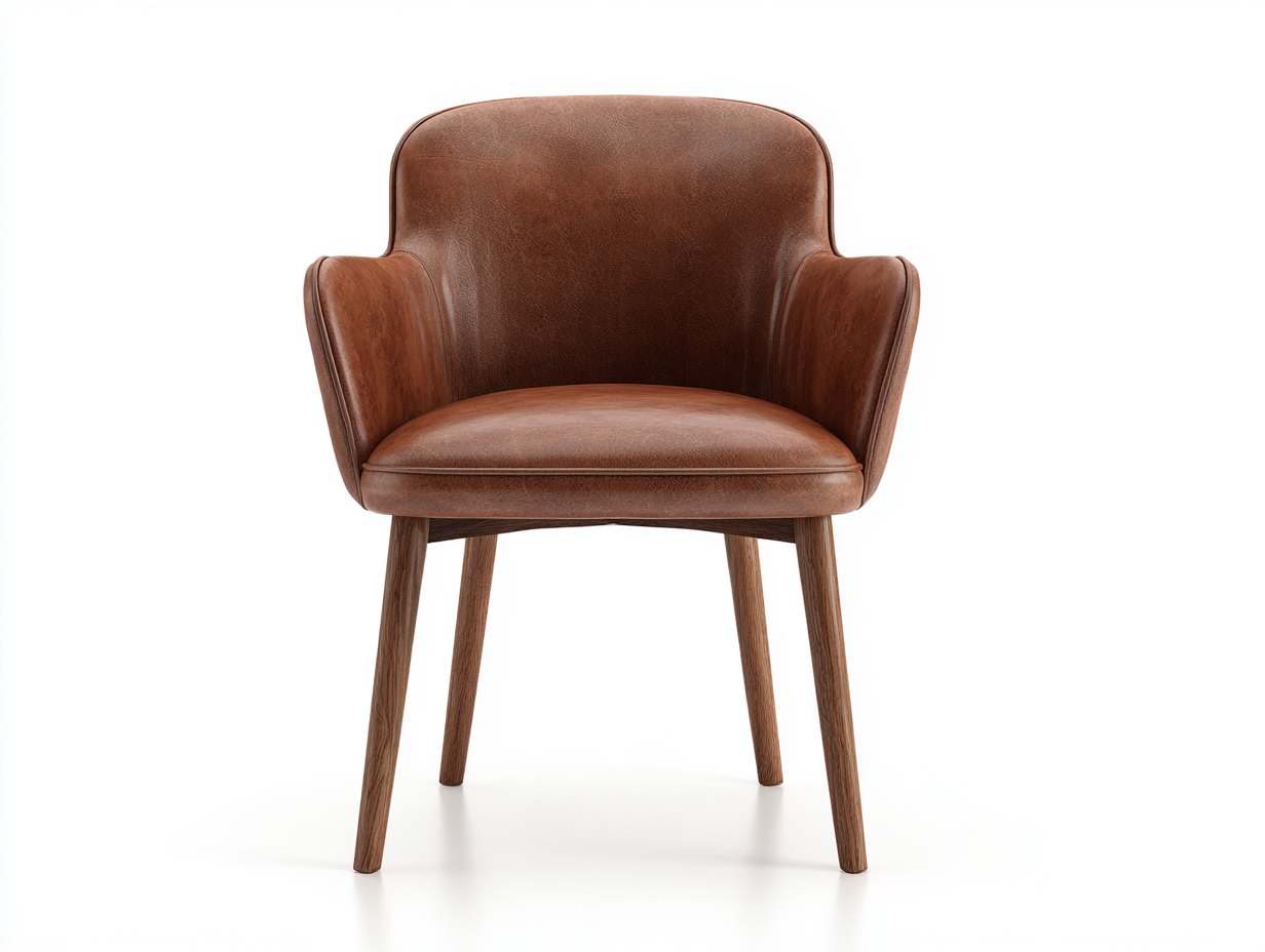 Chaise de salle à manger en revêtement aspect cuir avec pieds en bois 50x55x80 cm - Marron - Design élégant-Oakgetshop