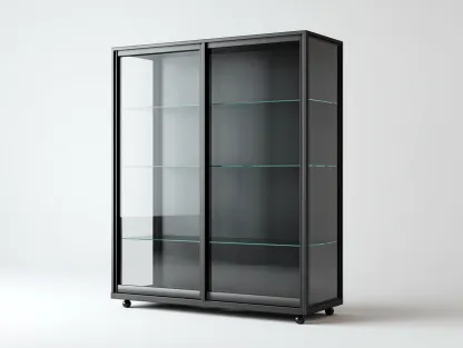 Vitrine en verre et métal 100x40x160 cm - noir - design moderne pour intérieur-Oakgetshop