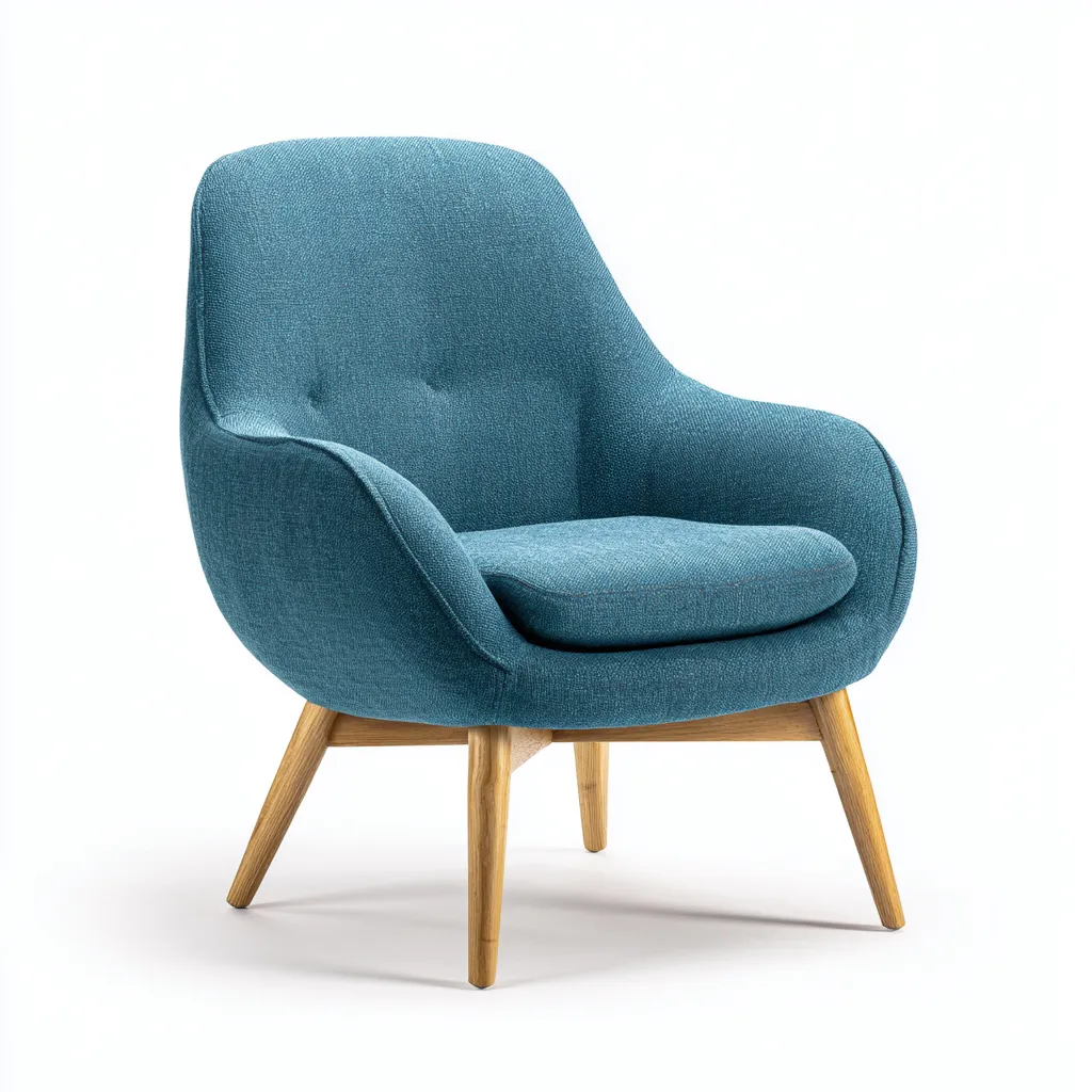 Stoffsessel-Stoff-Holz-76x74x80 cm-Petrol-Skandinavischer Stil-Roomgetyard