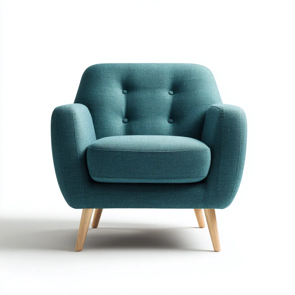Stoffsessel-Stoff-Holz-78x75x82 cm-Türkis-Skandinavisches Design-Roomgetyard