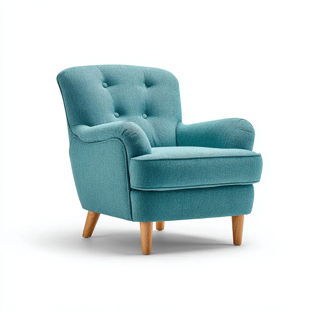 Stoffsessel-Stoff-Holz-82x78x84 cm-Türkis-Retro Stil-Roomgetyard