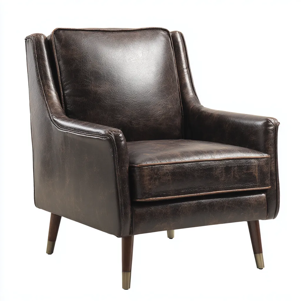 Ledersessel - Echtleder-Holz - 84x79x94 cm - Dunkelbraun - Klassischer Stil-Roomgetyard
