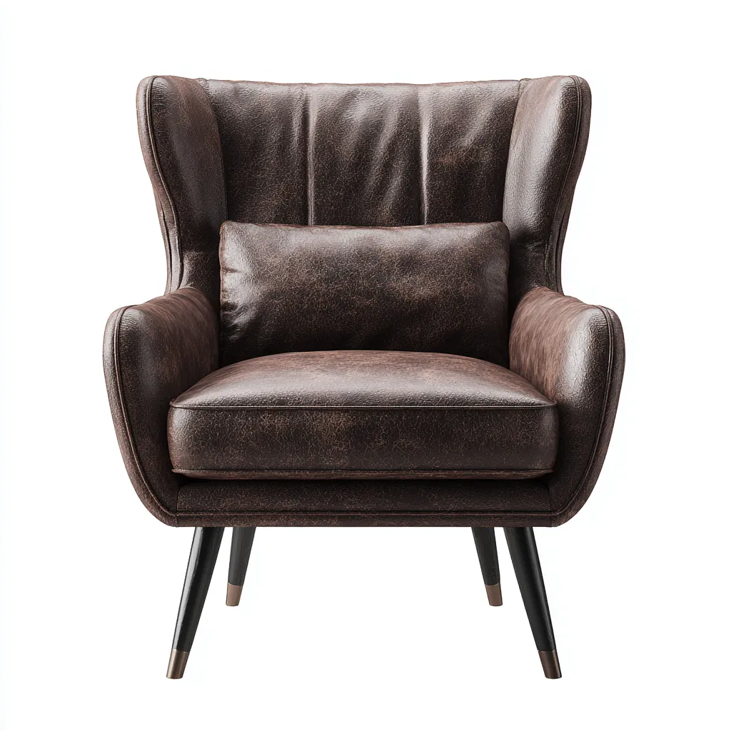 Ledersessel - Echtleder-Holz - 83x80x98 cm - Dunkelbraun - Klassischer Stil-Roomgetyard