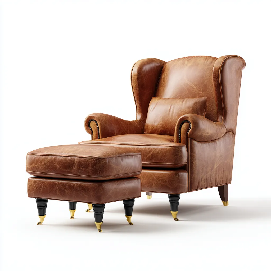 Ledersessel - Echtleder-Holz - 82x78x104 cm - Braun - Klassischer Stil-Roomgetyard